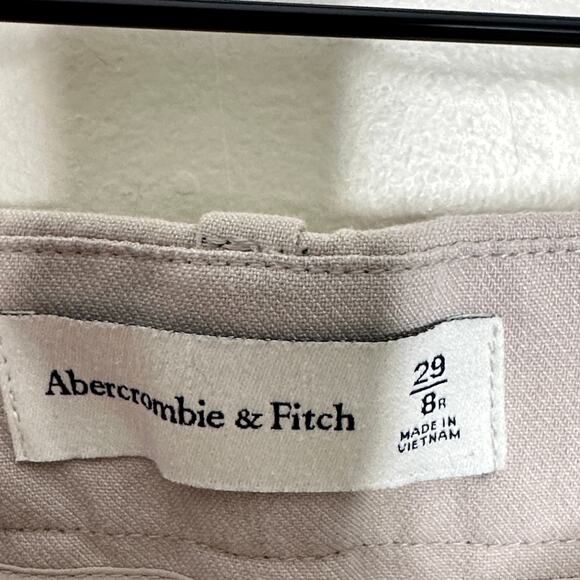 ABERCROMBIE & FITCH Sloane Tailored Wide Leg Pant Cream Beige Sz 29/8 Reg {H40} - Picture 4 of 5